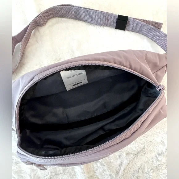 Adidas Lavender Quilted Waist Purse/ Fanny Pack w/ Adjustable Strap to 33”-34” - Picture 4 of 11